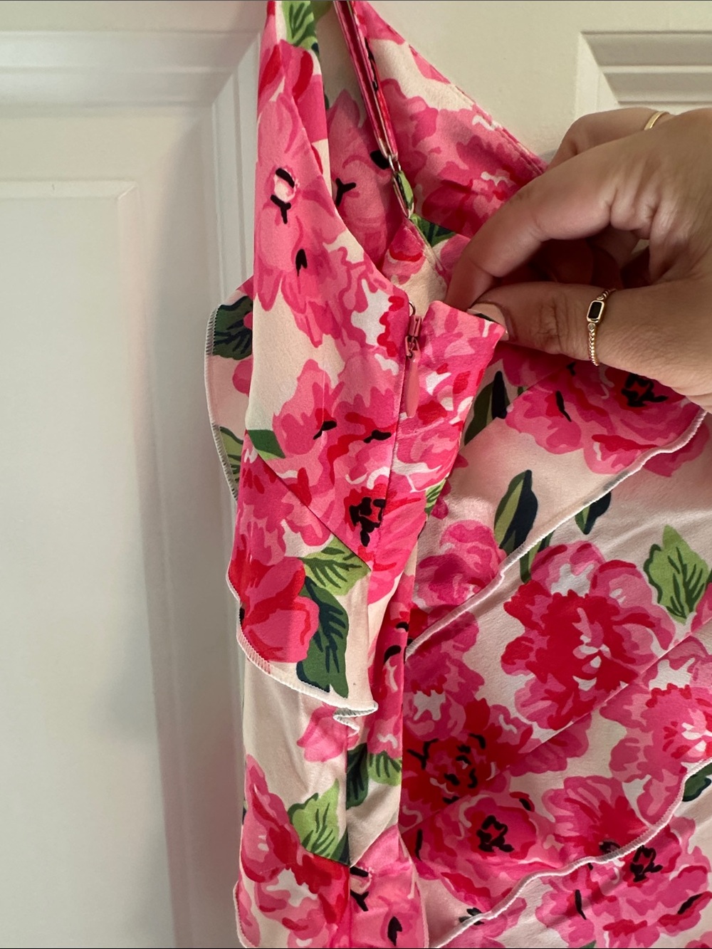 NWT Show Me Your MuMu Rosa Ruffle Mini Dress in Pink Floral size S - Picture 13 of 13